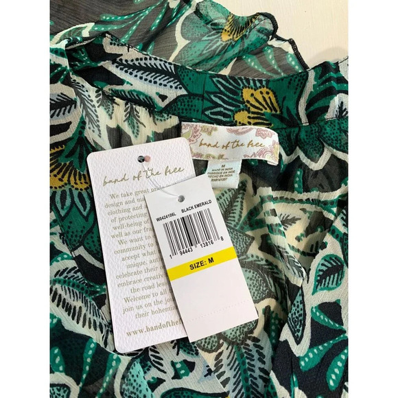 Band of Free Ruffled V-Neck Floral Bodysuit With Bell Sleeves Small - Picture 7 of 8